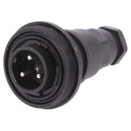 Conector circular mufă tată 3 pini filet exterior PX0732/P | Electronic-mag.ro | Componente Electronice