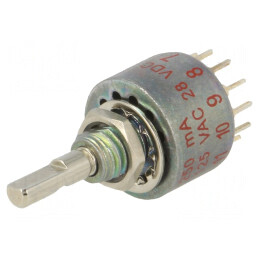 Comutator Rotativ 12 Pozitii 0.25A 125VAC 28VDC 30° 10GΩ | Electronic-mag.ro | Componente Electronice