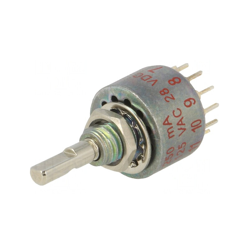 Comutator Rotativ 12 Pozitii 0.25A 125VAC 28VDC 30° 10GΩ | Electronic-mag.ro | Componente Electronice