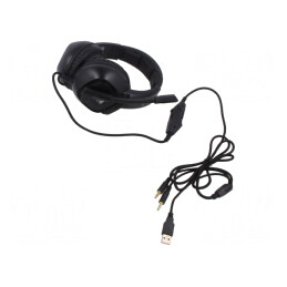 Căşti cu Microfon USB și Jack 3,5mm Negre 2m | Electronic-mag.ro | Componente Electronice