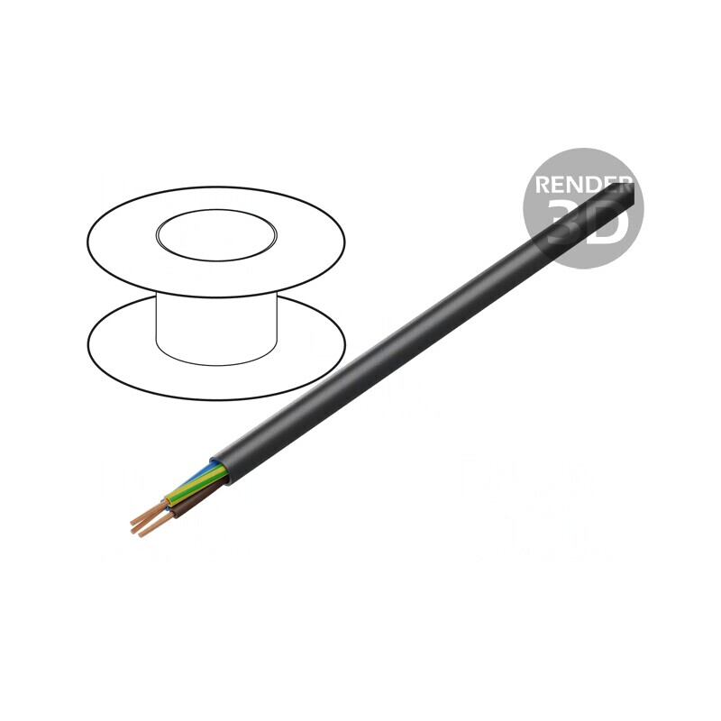 Cablu Electric H07RN-F 3G10mm2 Negru 450/750V | Electronic-mag.ro | Componente Electronice