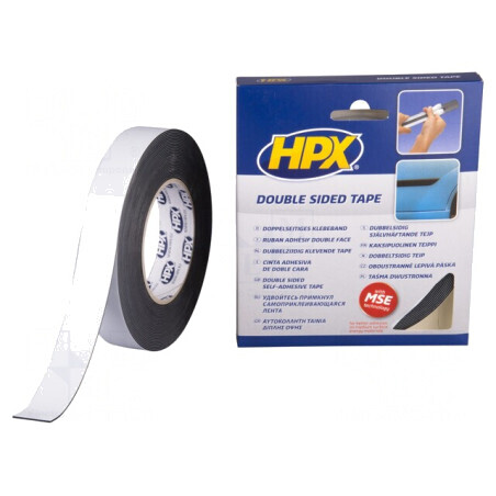 Bandă adezivă dublă acrilică neagră 25mm x 10m | Electronic-mag.ro | Componente Electronice