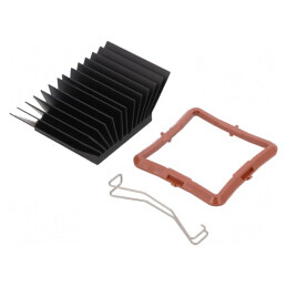 Radiator extrudat cu aripioare BGA negru 37.5x37.5mm | Electronic-mag.ro | Componente Electronice