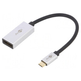 Adaptor DisplayPort 1.4 HDCP 2.2 Aurit 0.15m Negru Argintiu | Electronic-mag.ro | Componente Electronice