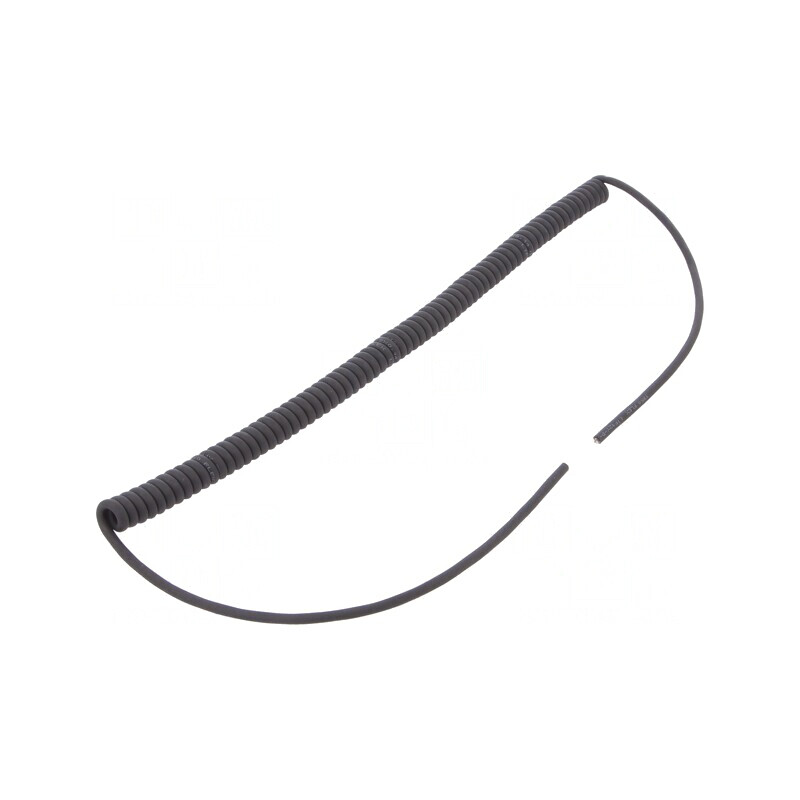 Cablu spiralat 2x0,14mm2 PUR negru 0,3-1,2m 300V | Electronic-mag.ro | Componente Electronice