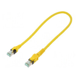 Patch cord | S/FTP | 6a | litat | Cu | PUR | galben | 0,5m | 27AWG | Fire: 8 | 09488547745005