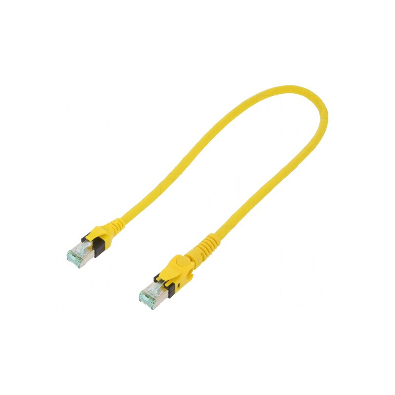 Cablu Patch S/FTP Cat6a Cu PUR Galben 0.5m