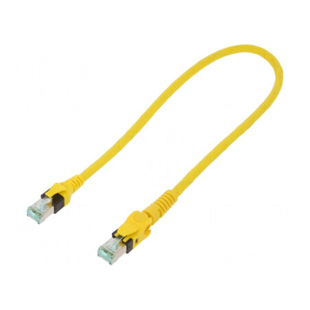 Cablu Patch S/FTP Cat6a Cu PUR Galben 0.5m | Electronic-mag.ro | Componente Electronice