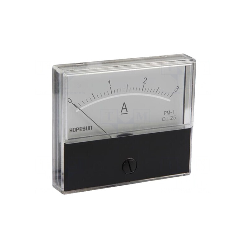 Ampermetru pe panou 0-3A 70x60mm | Electronic-mag.ro | Componente Electronice