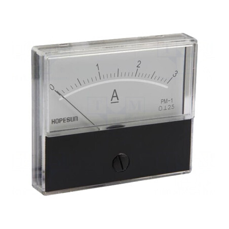 Ampermetru pe panou 0-3A 70x60mm | Electronic-mag.ro | Componente Electronice