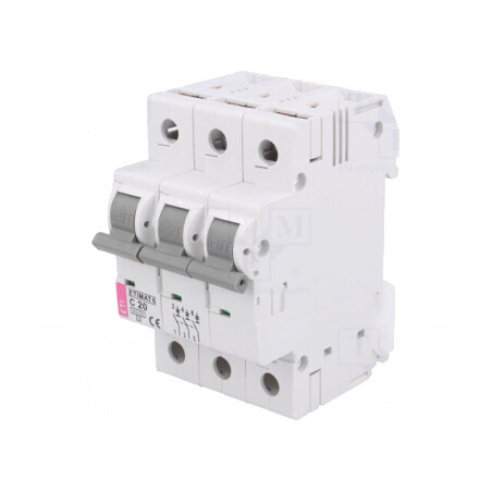 Întrerupător Supracurent 20A 3 Poli 6kA 230/400V | Electronic-mag.ro | Componente Electronice