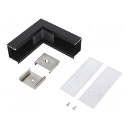 Conector 90° Aluminiu Anodizat Negru VARIO30-07 | Electronic-mag.ro | Componente Electronice