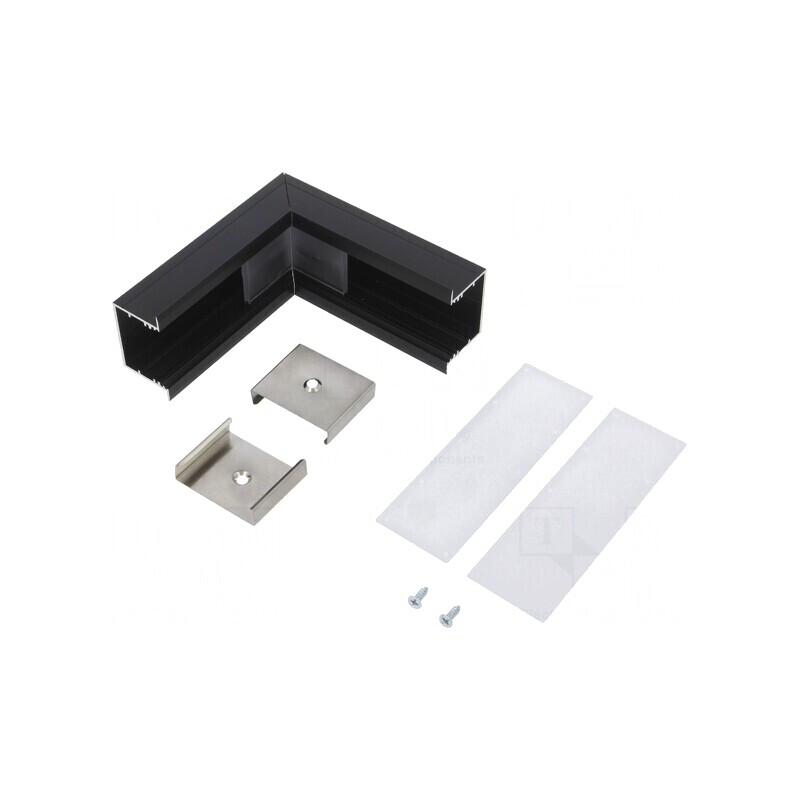 Conector 90° Aluminiu Anodizat Negru VARIO30-07 | Electronic-mag.ro | Componente Electronice