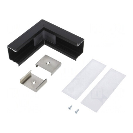 Conector 90° Aluminiu Anodizat Negru VARIO30-07 | Electronic-mag.ro | Componente Electronice