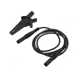 Cablu măsurare 4 mm mufă banană - clemă crocodil 1m | Electronic-mag.ro | Componente Electronice