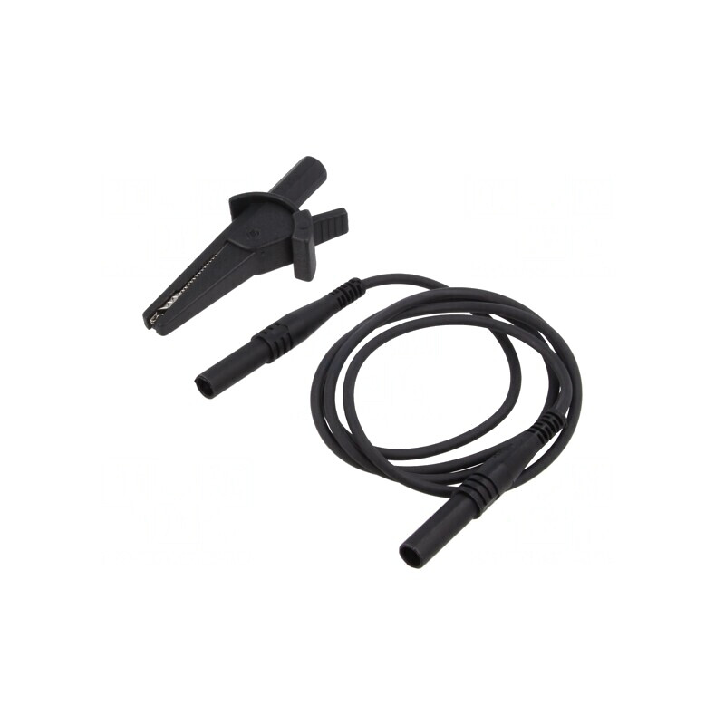 Cablu măsurare 4 mm mufă banană - clemă crocodil 1m | Electronic-mag.ro | Componente Electronice