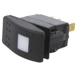 Întrerupător basculant DPST OFF-ON 20A 14V negru IP56 LED | Electronic-mag.ro | Componente Electronice