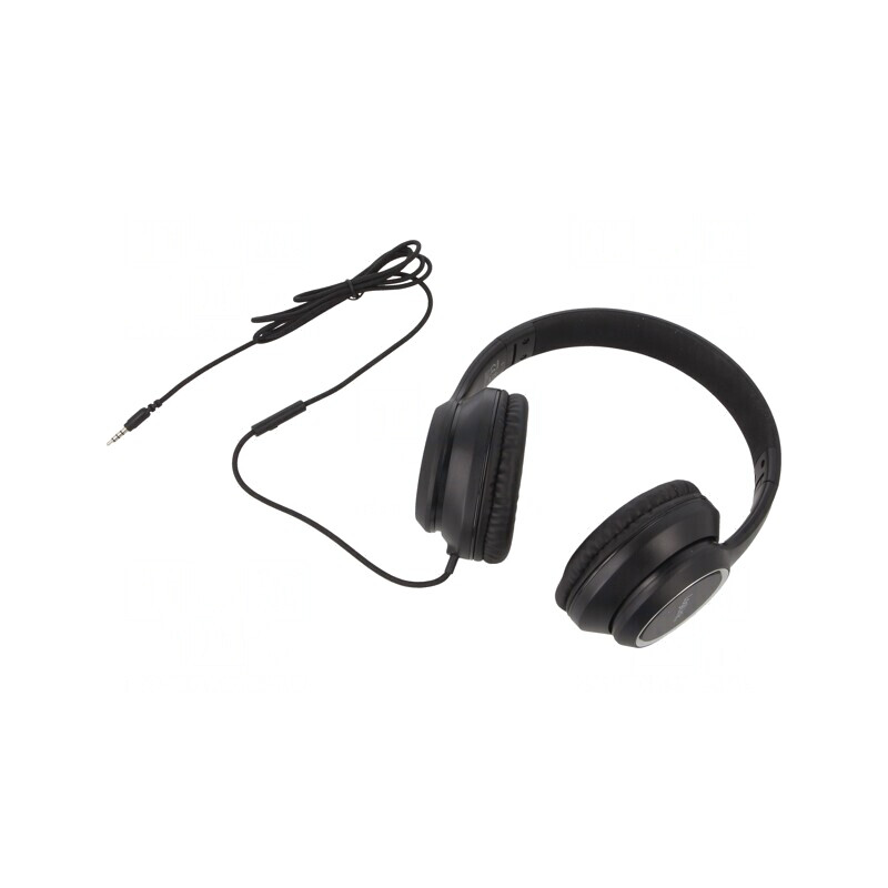 Căști cu Microfon Neagră Jack 3,5mm 1,2m | Electronic-mag.ro | Componente Electronice