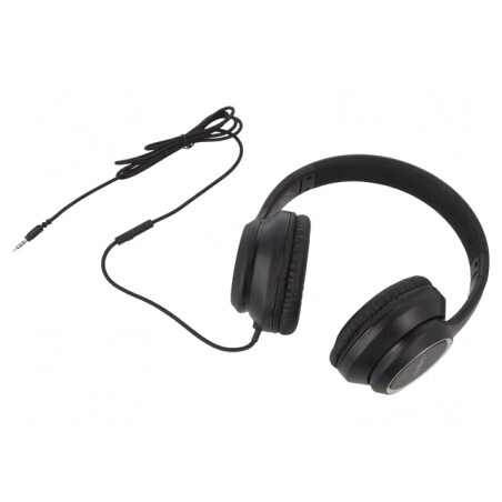 Căști cu Microfon Neagră Jack 3,5mm 1,2m | Electronic-mag.ro | Componente Electronice