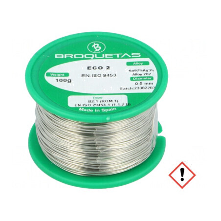 Sârmă de lipit fără plumb Sn97Ag3 0,5mm 100g | Electronic-mag.ro | Componente Electronice