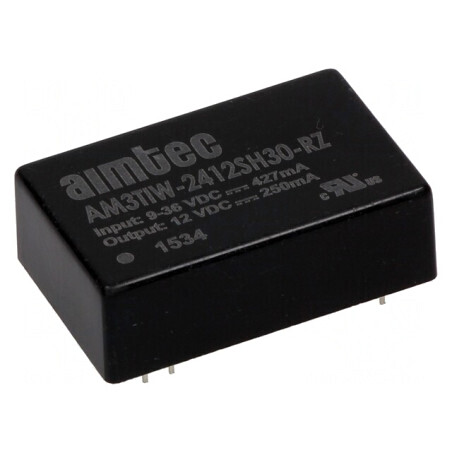 Convertor DC/DC 3W 9-36V la 12V 250mA DIP24 | Electronic-mag.ro | Componente Electronice