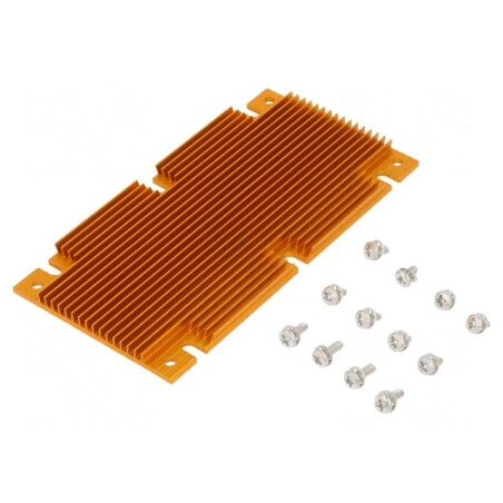 Radiator extrudat cu aripioare BGA aurie 117mm x 61mm | Electronic-mag.ro | Componente Electronice