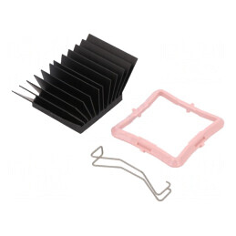 Radiator extrudat cu aripioare BGA negru 33x33mm | Electronic-mag.ro | Componente Electronice