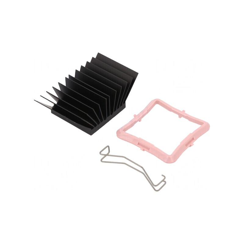 Radiator extrudat cu aripioare BGA negru 33x33mm | Electronic-mag.ro | Componente Electronice