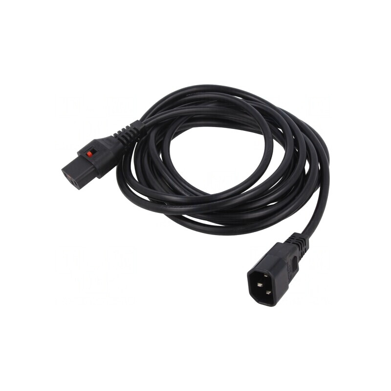 Cablu Prelungitor IEC C13/C14 cu Blocare 4m | Electronic-mag.ro | Componente Electronice