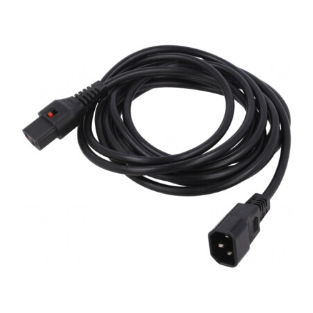 Cablu Prelungitor IEC C13/C14 cu Blocare 4m | Electronic-mag.ro | Componente Electronice