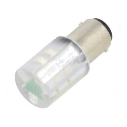 Lampă de control: LED | BA15D,T20 | verde | plastic | 230VAC | 230VDC | 18561231