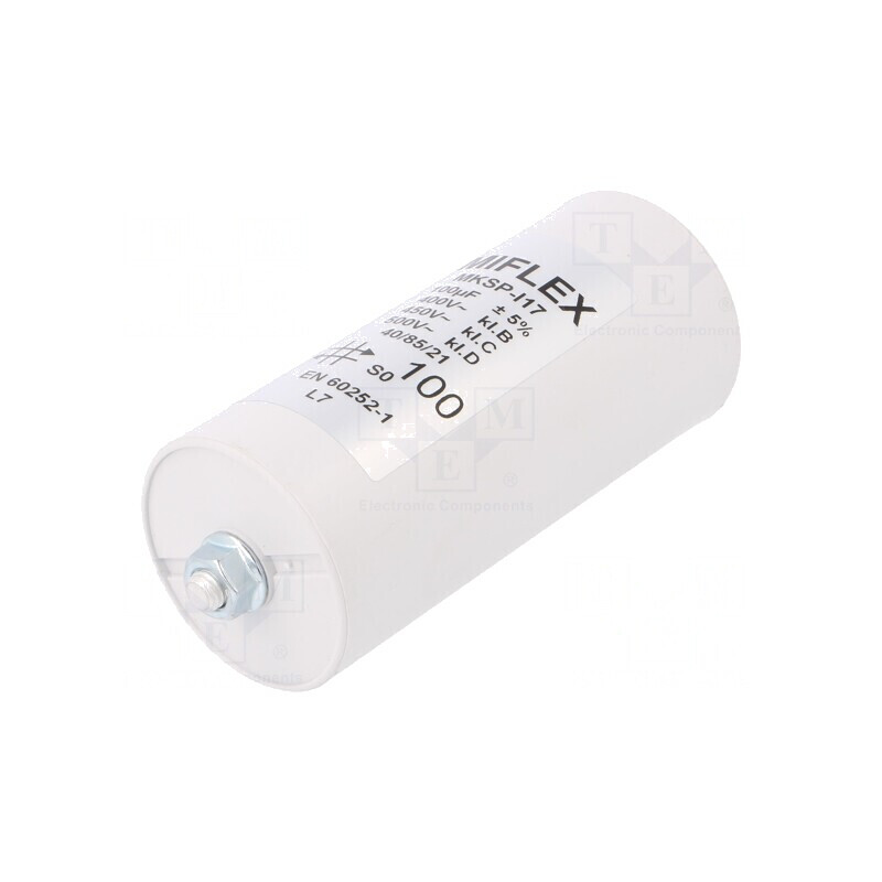 Condensator pentru Motoare 100uF 55x119mm | Electronic-mag.ro | Componente Electronice