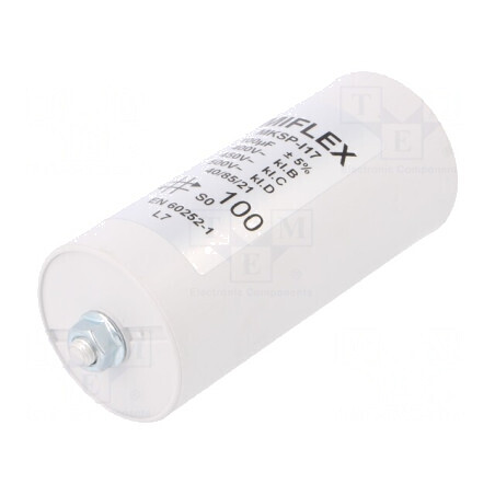 Condensator pentru Motoare 100uF 55x119mm | Electronic-mag.ro | Componente Electronice