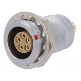 "Conector Circular 0B Mamă 5 Pin Lipire 6.5A IP50"