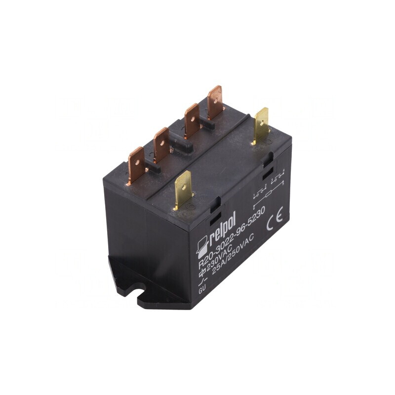 Releu Electromagnetic DPST-NO 230VAC 25A R20 | Electronic-mag.ro | Componente Electronice