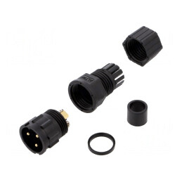 Conector Circular Tată 3-PIN Aurit 20A | Electronic-mag.ro | Componente Electronice