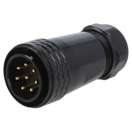 Conector Mufă Tată 8 PIN IP67 25A 500V Lipire pe Cablu