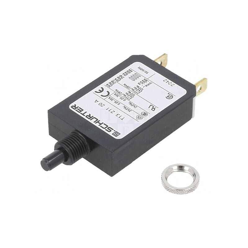 Întrerupător de Supracurent 240VAC 28VDC 20A SPST IP40 | Electronic-mag.ro | Componente Electronice