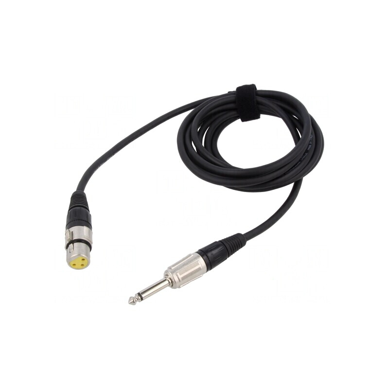 Cablu Audio Jack 6.3mm la XLR Feminin 3m Negru | Electronic-mag.ro | Componente Electronice