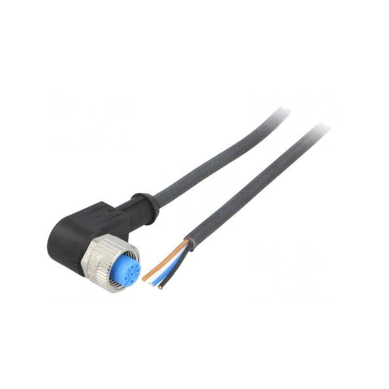 Cablu de conectare M12 unghi 2m 250VAC 4A IP67 | Electronic-mag.ro | Componente Electronice