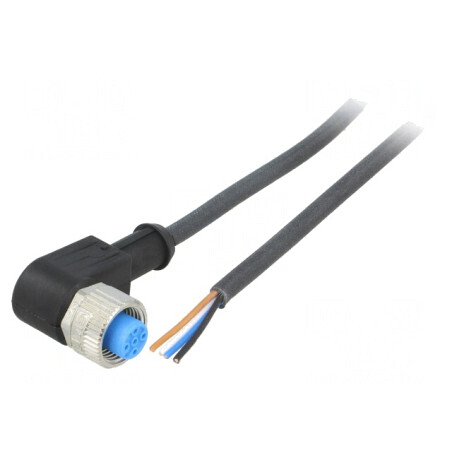 Cablu de conectare M12 unghi 2m 250VAC 4A IP67 | Electronic-mag.ro | Componente Electronice