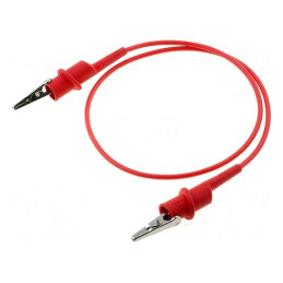 Cablu de măsurare 10A cu clemă crocodil roşie | Electronic-mag.ro | Componente Electronice