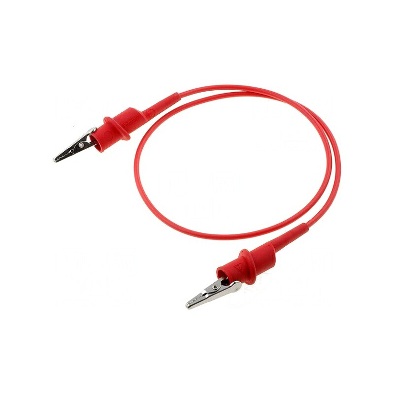 Cablu de măsurare 10A cu clemă crocodil roşie | Electronic-mag.ro | Componente Electronice