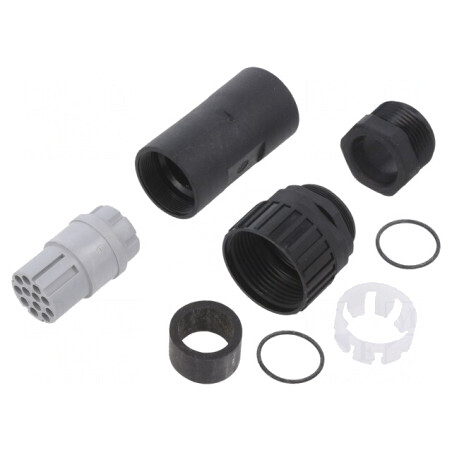 Mufă DIN 43651 12 pini fără contacte IP65 5A | Electronic-mag.ro | Componente Electronice