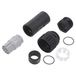 Mufă DIN 43651 12 pini fără contacte IP65 5A | Electronic-mag.ro | Componente Electronice