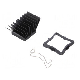 Radiator extrudat cu aripioare BGA negru 25x25mm | Electronic-mag.ro | Componente Electronice