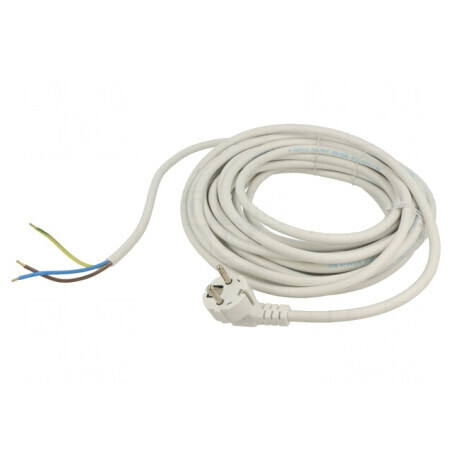 Cablu Alimentare 10m Alb 16A CEE 7/7 în Unghi | Electronic-mag.ro | Componente Electronice