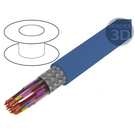 Cablu JE-LiYCY PVC albastru deschis 20x2x0,5mm2 1kV/2kV | Electronic-mag.ro | Componente Electronice