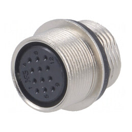 Conector Circular Soclu HR25 Mamă 12 PIN Aurit | Electronic-mag.ro | Componente Electronice