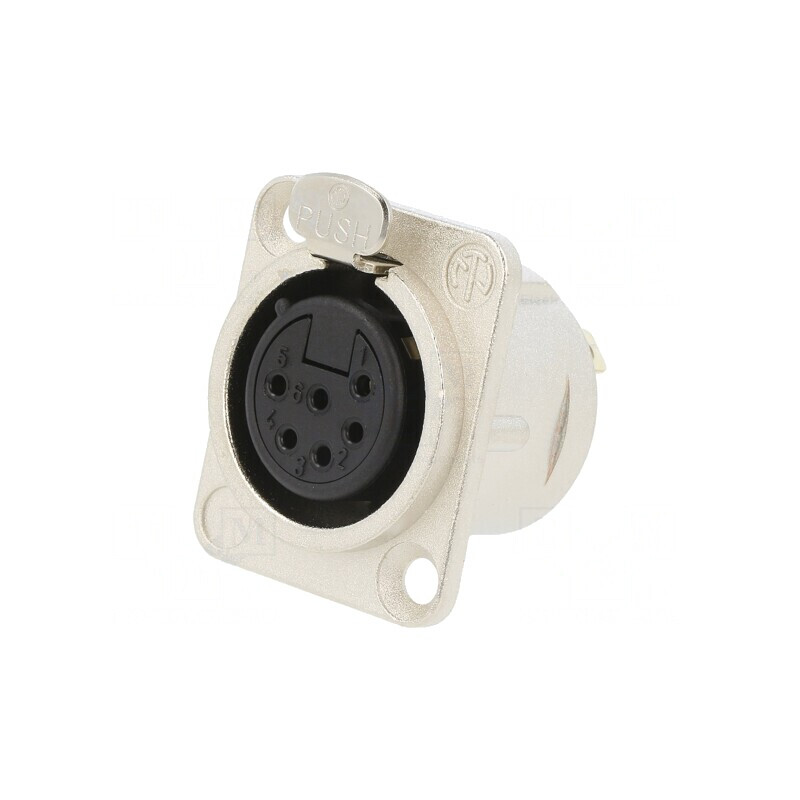 Conector XLR Mamă Drept Argint 7.5A | Electronic-mag.ro | Componente Electronice